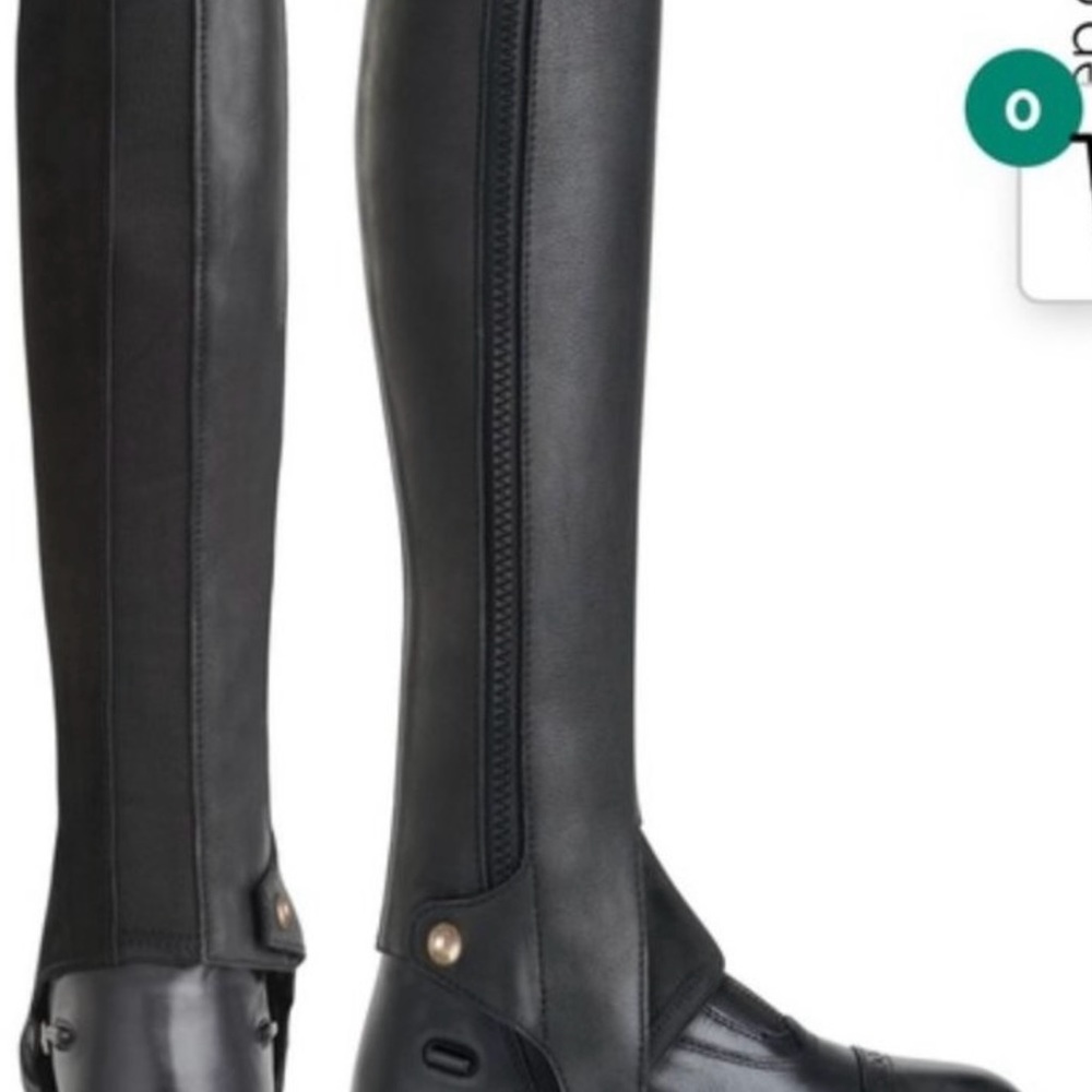 Tredstep Side Zip Half Chap Black Leather